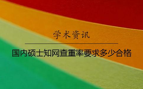 国内硕士学术查重率要求多少合格？