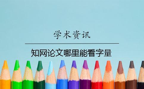 学术论文哪里能看字量